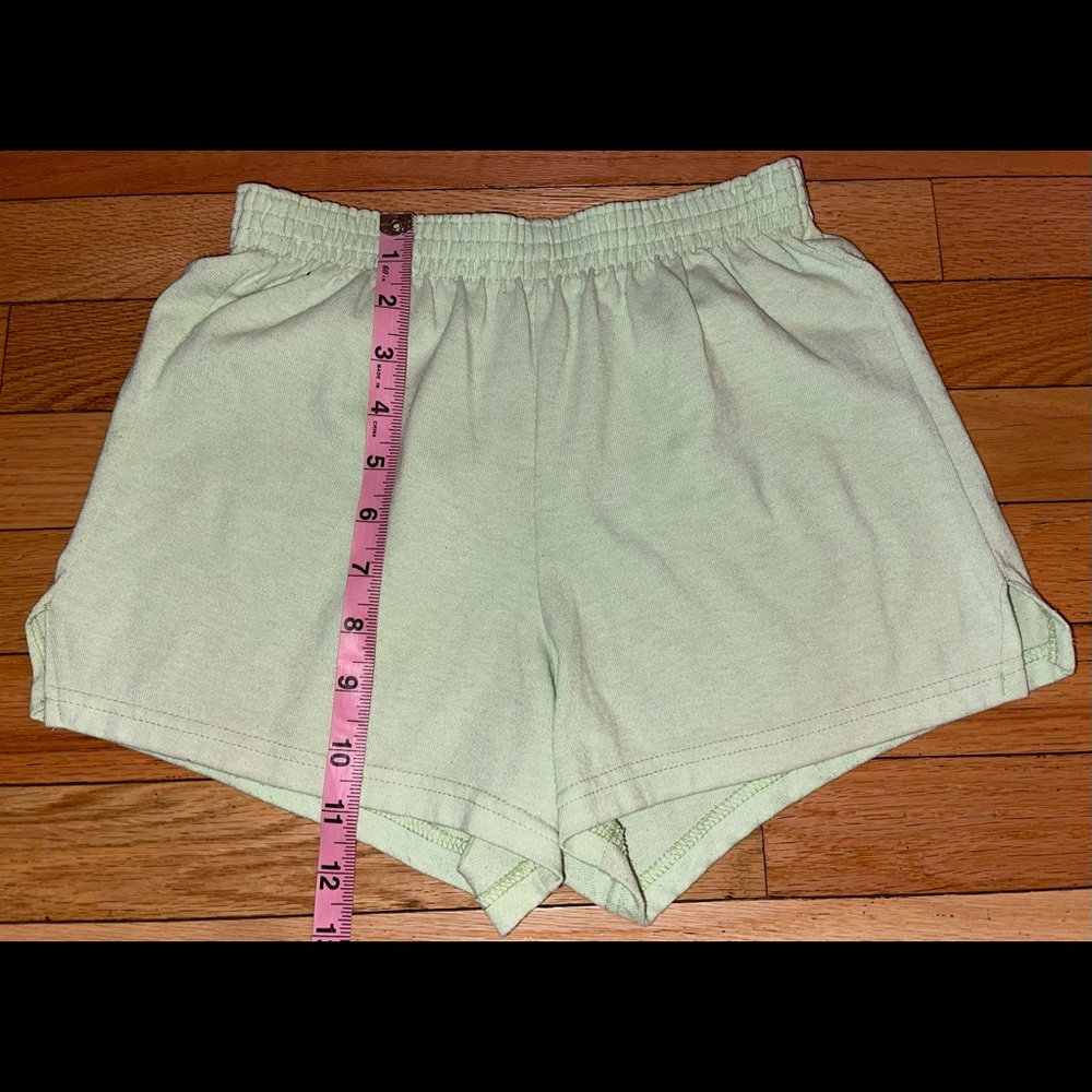 Vintage 90s Soffe Mint Green Blank Cotton Polyester Cheer Gym Shorts XS - Picture 4 of 7